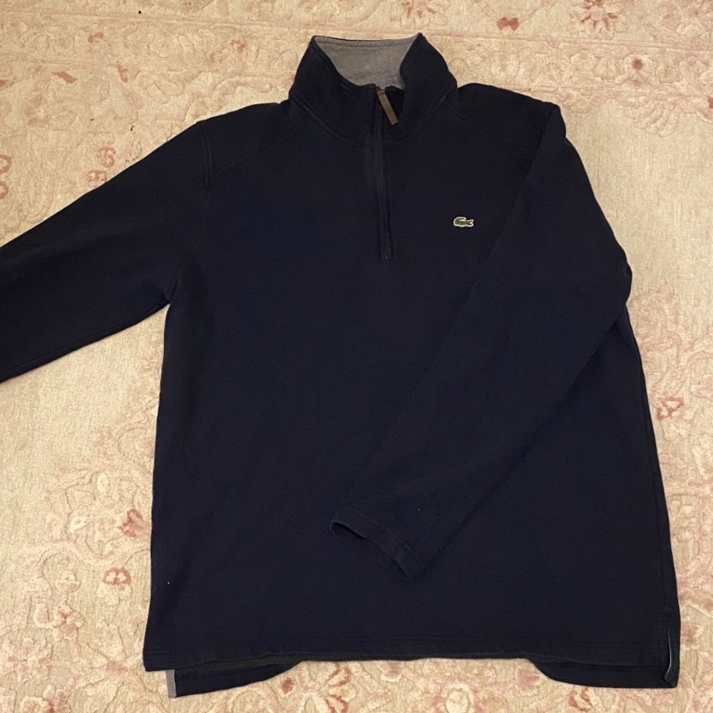 Lacoste Navy Quarter Zip Pullover